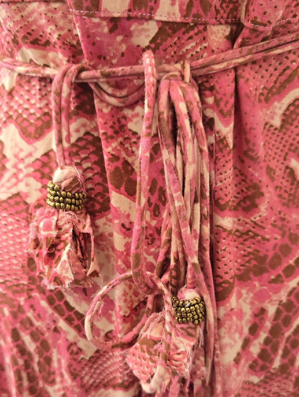 NWT Z&L Floral Pink High-Low Wrap Maxi Dress Ruffle Shoulder S - Picture 10 of 12
